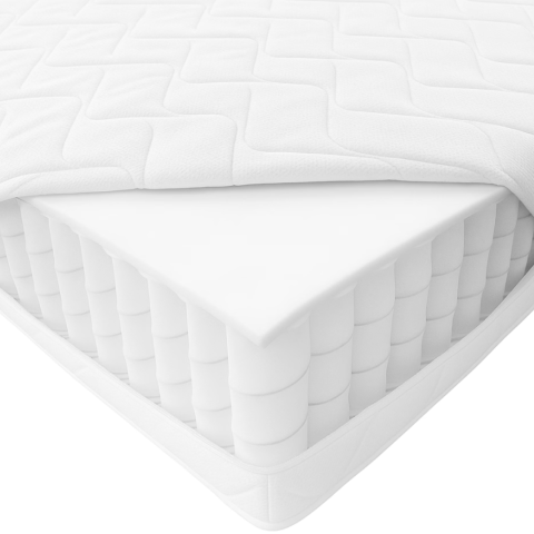 Saltea Ortopedica, SweetSleep, Arcuri Pocket Spring, Fermitate Medie, Textil Ecologic, Husa Detasabila, Transilvan, 140x200x24 cm, Alb