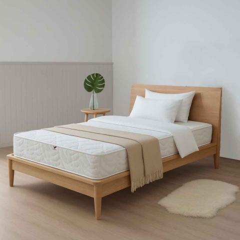 Saltea Ortopedica Transilvan, SweetDreams, Hipoalergenic, Spuma Poliuretanica, Arcuri Bonell, Buton de Aerisire, Textil Ecologic, 80x200x20 cm, Alb