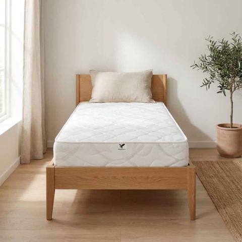 Saltea Ortopedica Transilvan, SweetDreams, Hipoalergenic, Spuma Poliuretanica, Arcuri Bonell, Buton de Aerisire, Textil Ecologic, 80x200x20 cm, Alb