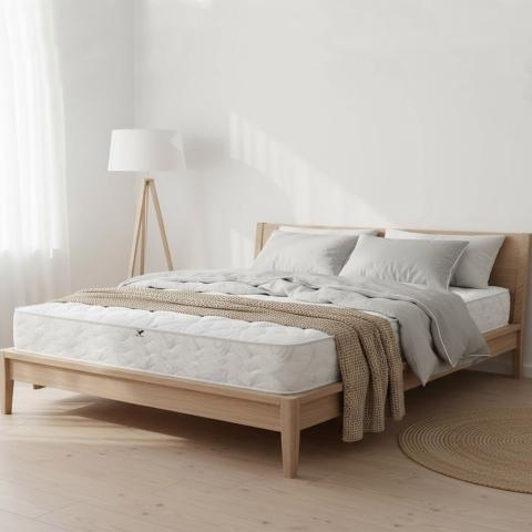 Saltea Ortopedica Transilvan, SweetDreams, Hipoalergenic, Spuma Poliuretanica, Arcuri Bonell, Buton de Aerisire, Textil Ecologic, 120x200x20 cm, Alb