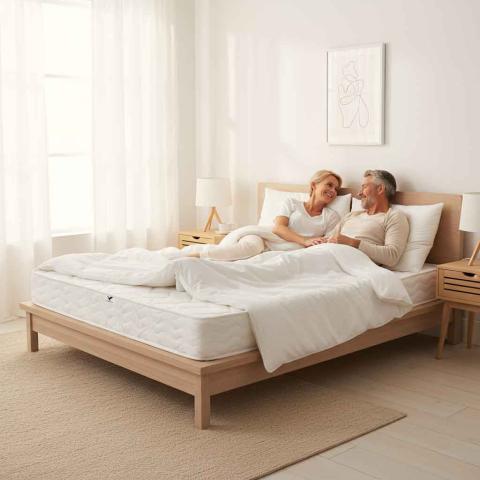 Saltea Ortopedica Transilvan, SweetDreams, Hipoalergenic, Spuma Poliuretanica, Arcuri Bonell, Buton de Aerisire, Textil Ecologic, 120x200x20 cm, Alb