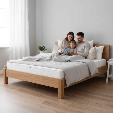 Saltea Ortopedica Transilvan, SweetDreams, Hipoalergenic, Spuma Poliuretanica, Arcuri Bonell, Buton de Aerisire, Textil Ecologic, 180x200x20 cm, Alb