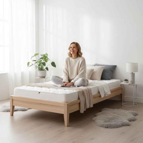 Saltea Ortopedica Transilvan, SweetDreams, Hipoalergenic, Spuma Poliuretanica, Textil Ecologic, 90x200x12 cm, Alb