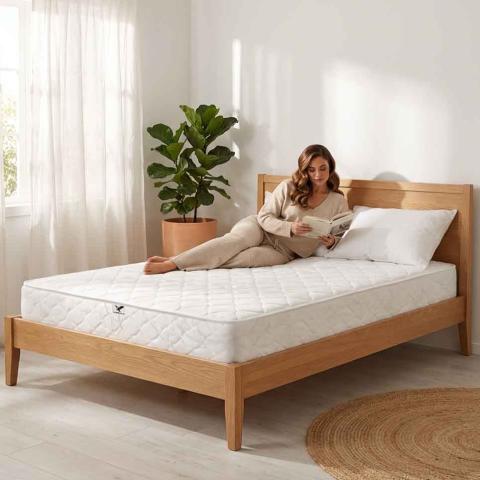 Saltea Ortopedica Transilvan, SweetDreams, Hipoalergenic, Spuma Poliuretanica, Textil Ecologic, 120x200x15 cm, Alb