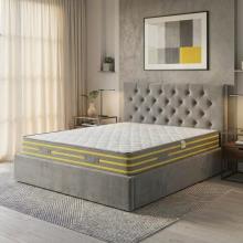 Saltea Premier Plus, SweetSleep, Arcuri Bonell, Fermitate Ridicata, Textil Ecologic, Fata Vara si Iarna, Bumbac Natural si Lana, Transilvan, 160x200x2