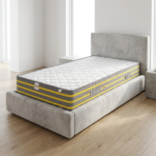 Saltea Premier Plus, SweetSleep, Arcuri Bonell, Fermitate Ridicata, Textil Ecologic, Fata Vara si Iarna, Bumbac Natural si Lana, Transilvan, 90x200x24