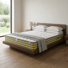 Saltea Premier Plus, SweetSleep, Arcuri Bonell, Fermitate Ridicata, Textil Ecologic, Fata Vara si Iarna, Bumbac Natural si Lana, Transilvan, 140x200x2